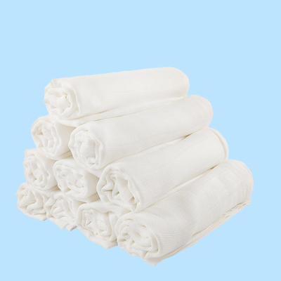 Zacht 70%-Bamboe30% Katoen Gauze Blankets Five Layers White Gauze Fabric