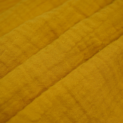 Omfloerst garen Geverfte Gele 130GSM Gauze Fabric Crinkle Double Gauze-Stof
