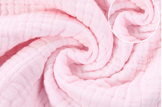 120X120 6 Lagen Roze Bamboe Katoenen Gauze Fabric No Fluorescent Agent