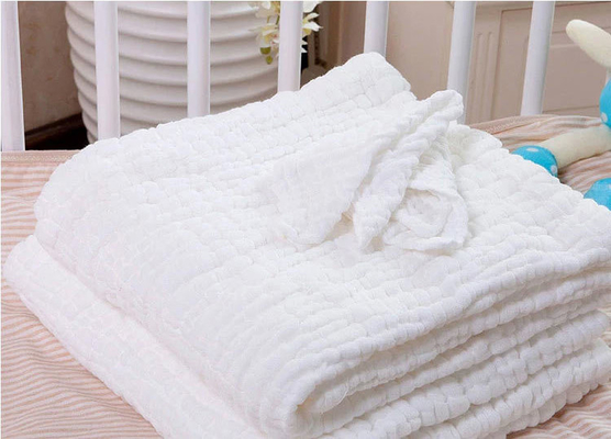 32S Vezel van Gauze Fabric No Fluorescent Agent van de rimpel omfloerst de Witte Baby