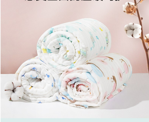 Drie Laag Douane Gedrukt Gauze Fabric