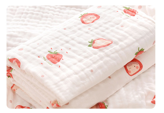 Het antistatische Geweven Patroon van 6 Laaggauze fabric strawberry and flower