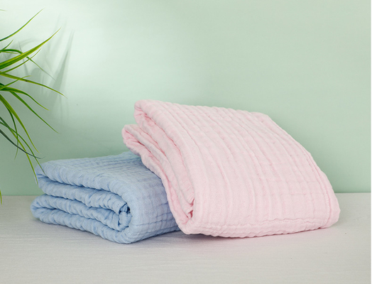 Roze Vervende Natuurlijke Gauze Fabric Multilayer-de Jonge geitjesdeken van de jaren '40210gsm Lente