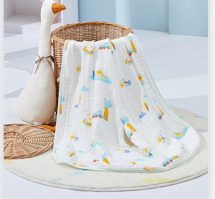 Mooie Dierlijke Druk Natuurlijk Gauze Fabric For Infants Clothing 200GSM