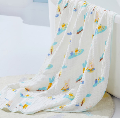 Mooie Dierlijke Druk Natuurlijk Gauze Fabric For Infants Clothing 200GSM