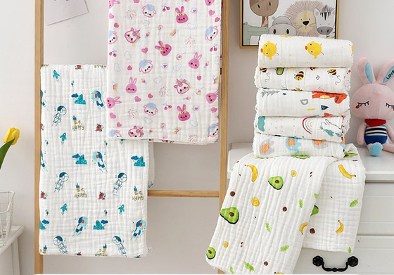 Untwisted Zacht Gauze Fabric Plant Pattern Reactive die Om het even welke Kleur drukken