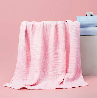 Multilayer Roze Gele Pasgeboren de Babybadhanddoeken van Gauze Fabric 165GSM