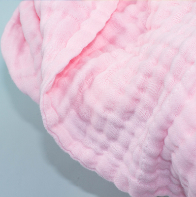 Multilayer Roze Gele Pasgeboren de Babybadhanddoeken van Gauze Fabric 165GSM