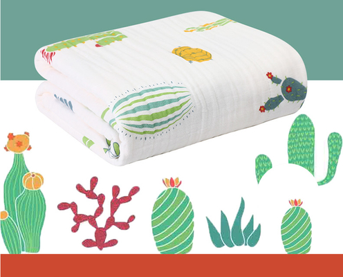 De groene en Gele Fruit Gevormde Baby Gauze Blankets van Gauze Fabric 220GSM