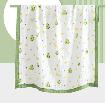Levendig Patroon Gekamd Katoen 4 Laag Gauze Fabric Infants Cover Wrap