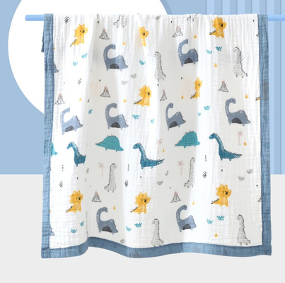 100% katoenen jaren '40 Gedrukte het Beeldverhaal van 4 Laaggauze fabric baby swaddle blanket