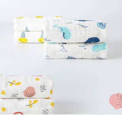 110X110 jaren '40 Zes Laag Gedrukte het Katoenen Speekselhanddoek van Gauze Fabric voor Babys