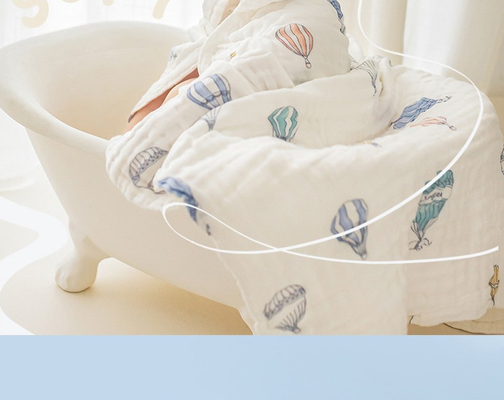 110X110 jaren '40 Zes Laag Gedrukte het Katoenen Speekselhanddoek van Gauze Fabric voor Babys