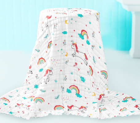 250GSM omfloers het Absorberen van 6 Laaggauze fabric lovely pattern moisture
