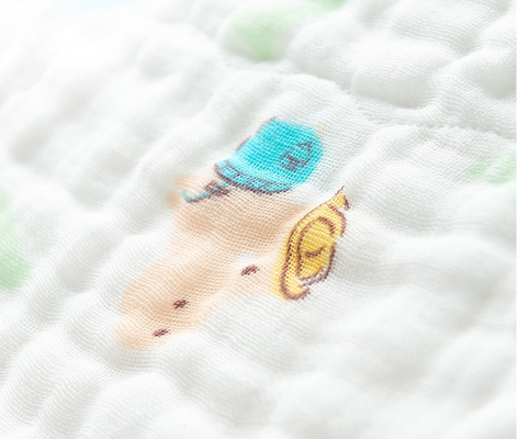 110X110 jaren '40 Zes Laag Gedrukte het Katoenen Speekselhanddoek van Gauze Fabric voor Babys