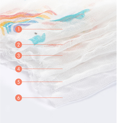 Het comfortabele Levendige Ontwerp kleurde Zacht Gauze Fabric 150gsm niet Irriterend