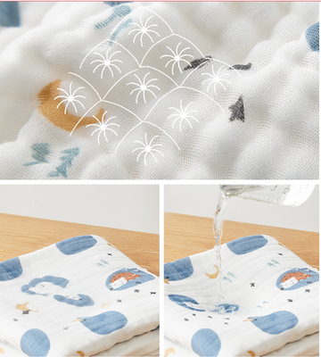 Antibacteriële Modale Zachte Gauze Fabric Baby Clothing Material het Beeldverhaaldruk van 100%