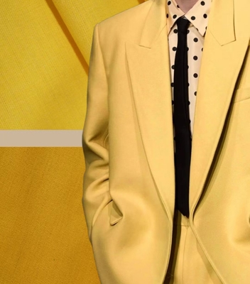 5% wol 2% tencel 2% spandex 2% zuur 73% polyester en 15% rayon blazer stof