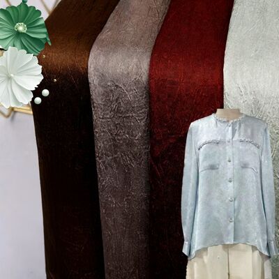 110GSM Satin Krimpstof - Lichtzinnig zijdeachtig polyester met krimpgevoeligheid voor elegante jurken
