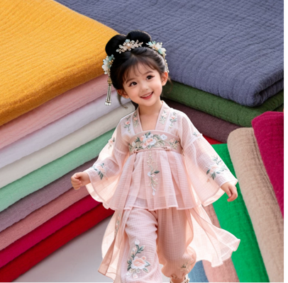 135GSM 100% katoen dubbel gaasstof met meer dan 200 kleuren voor baby- en kinderkleding