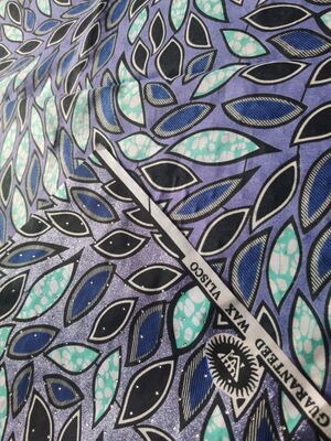 Afro-Wax Print Stof met Hot-fix Rhinestones 91% katoen 9% spandex, hoge rimpelvastheid, uitstekende elastische herstel
