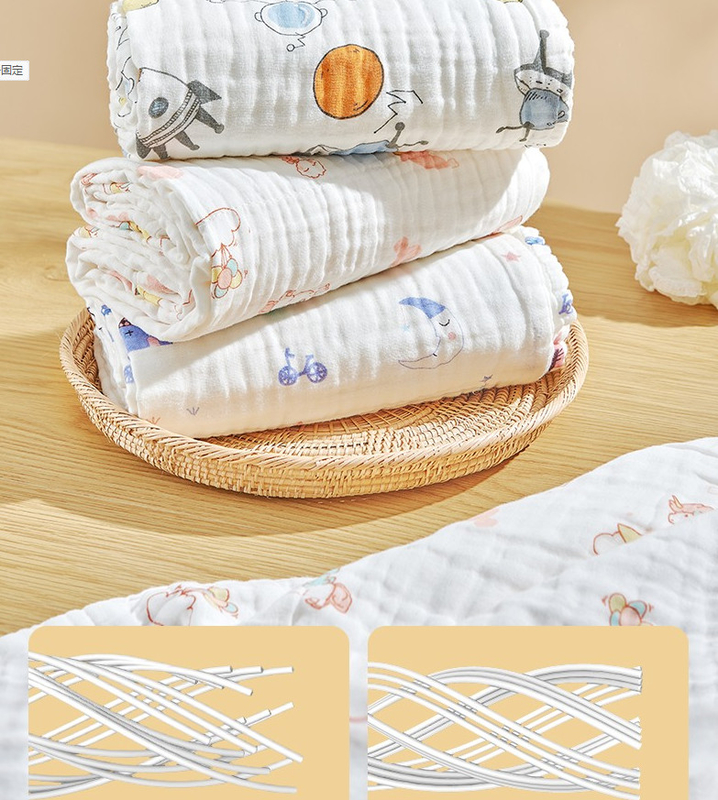 Comfortabel Gekleurd Nieuw Gauze Fabric Three Layer Kids - geboren Deken