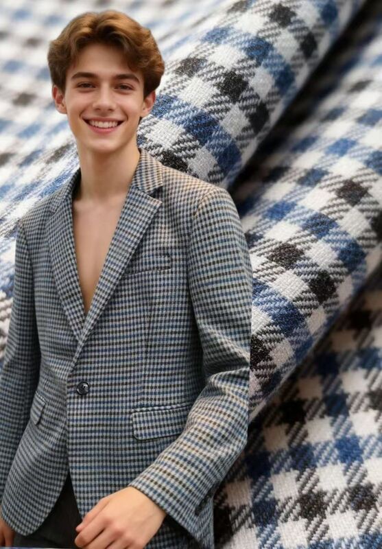 27%Rayon 70%Polyester 3%Spandex 260gm Check Wrinkelvast En Duurzaam