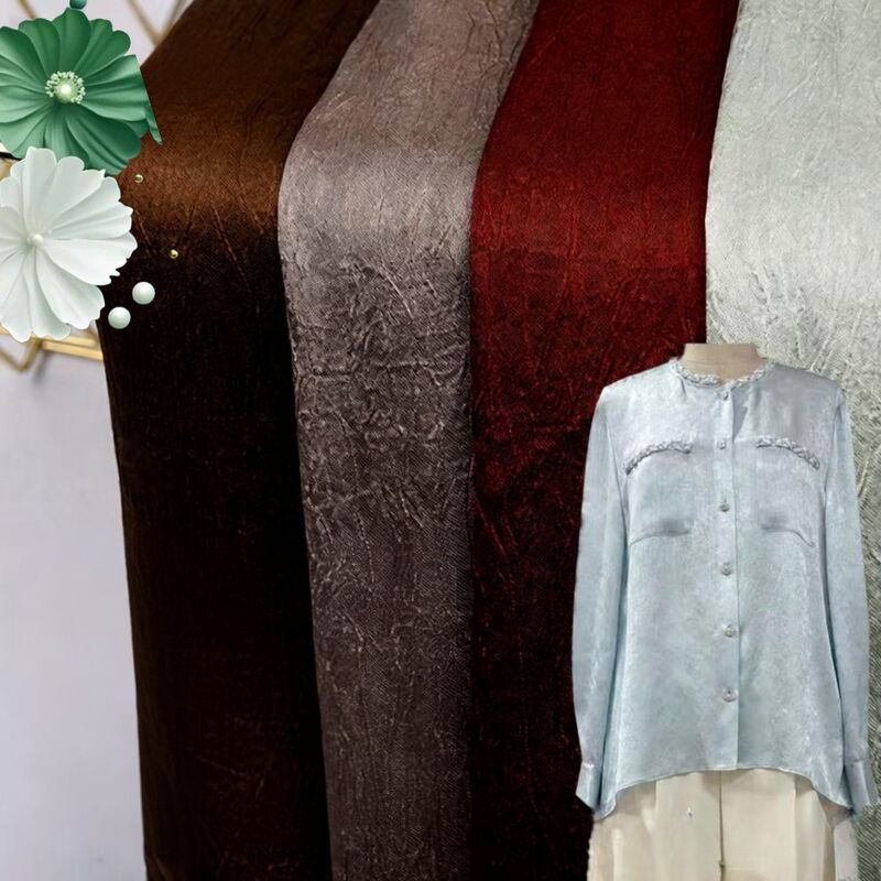 110GSM Satin Krimpstof - Lichtzinnig zijdeachtig polyester met krimpgevoeligheid voor elegante jurken