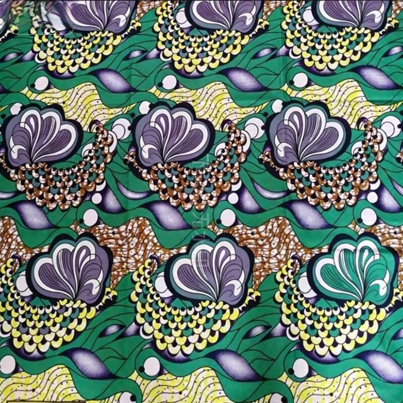 Premium 100% katoen Afrikaanse wasprintstof met levendige kleuren en 115 cm breed
