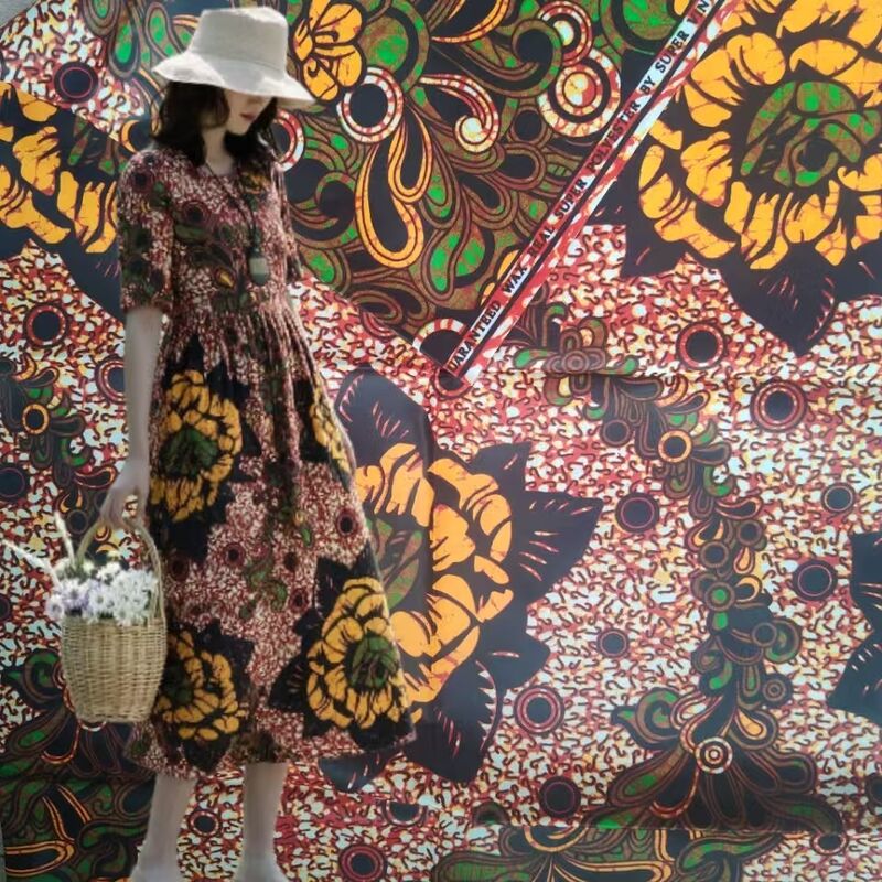 100% Katoenen Afrikaanse Wax Print Stof met Levendige Kleuren en Hoge Kreukbestendigheid voor Ankara en Kitenge Stijlen